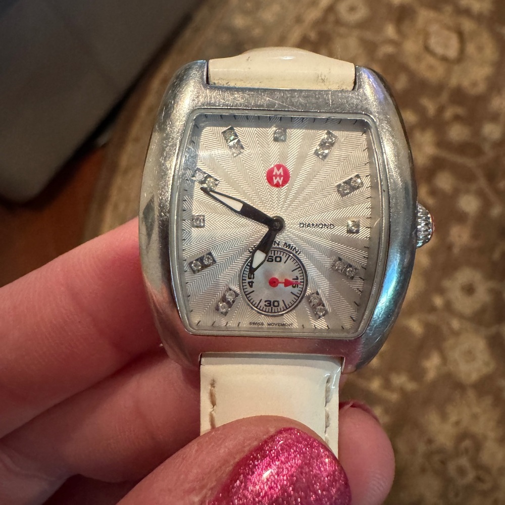 Michele 16mm Urban mini diamond watch.